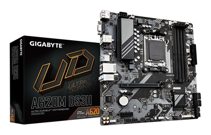 Attēls no Mainboard|GIGABYTE|AMD A620|Socket AM5|micro ATX|RAM DDR5-SDRAM|4xSlots|1xPCI Express x1 slots|1xPCI Express x16 slots|1xNumber of M.2 (M) slots|A620MDS3H2.0