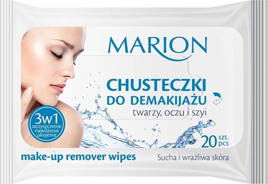 Изображение Marion Chusteczki do demakijau twarzy ,oczu i szyi do skóry suchej i wraliwej 20 szt.