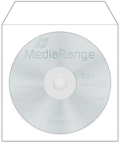 Изображение Mediarange CD Papierhüllen 100pcs,selbstklebend mit Fenster