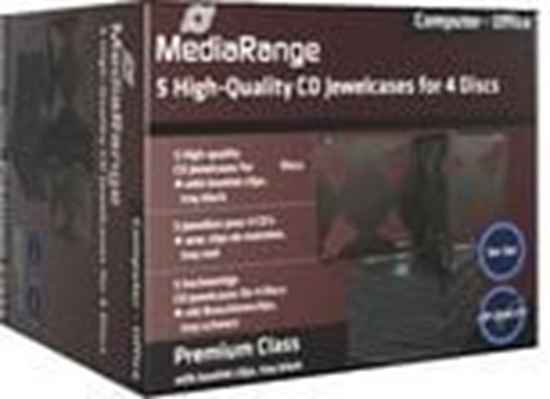 Изображение Mediarange CD-Leerhülle für 4 Dics 22mm schwarzes Tray 5pcs