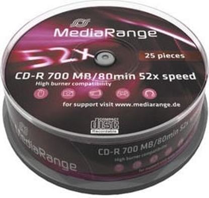 Attēls no Mediarange CD-R 700MB  25pcs Spindel 52x
