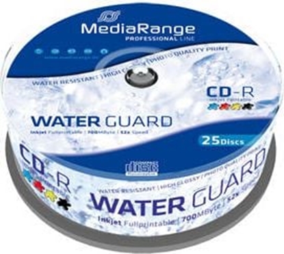 Attēls no Mediarange CD-R 700MB  25pcs Spindel 52x Waterguard fullpri