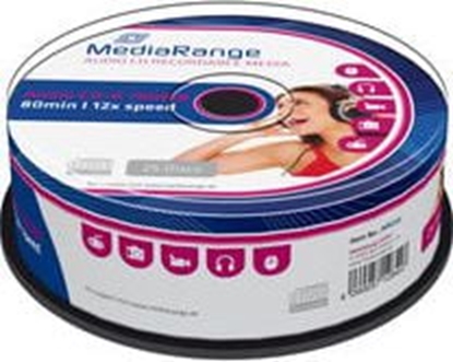 Attēls no Mediarange CD-R AUDIO 700mb 80Min 48x 25er Cakebox