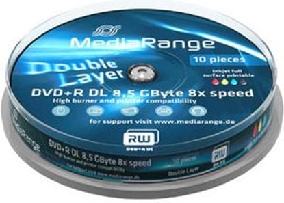 Picture of Mediarange DVD+R 8.5GB  10pcs Spindel DL Inkjet Full Surface