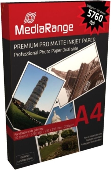 Picture of Mediarange Papier Inkjet matt beidseitig A4 200g 50 Blatt