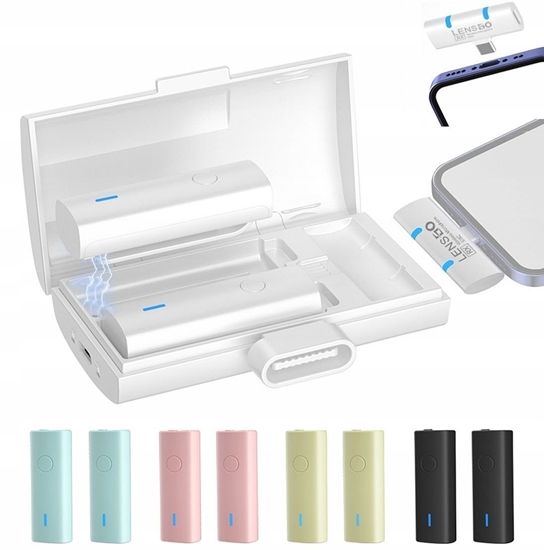 Изображение Mikrofon LensGo 2x Bezprzewodowy Mikrofon Krawatowy Box adowarka / 518c Type-c