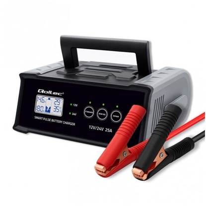 Attēls no Mikroprocesorowa ładowarka 12V 24V 25A | Prostownik z funkcją naprawy do akumulatora AGM GEL SLA | LCD 