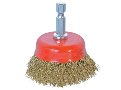 Attēls no Modeco Szczotka druciana garnkowa z trzpieniem 1/4\" 75mm - MN-69-193