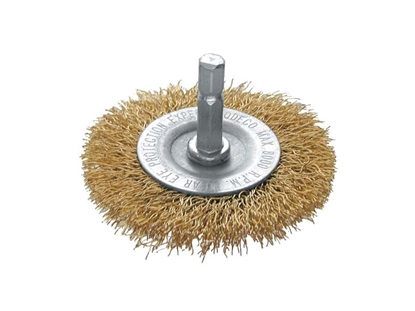 Attēls no Modeco Szczotka druciana tarczowa z trzpieniem 1/4\" 75mm - MN-69-173