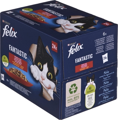 Attēls no Nestle FANTASTIC WIEJSKIE SMAKI w galaretce (kura, woowina, królik, jagnicina) saszetki 24x85g