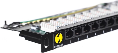 Изображение NetRack Patch panel 19'' 0,5U 24-porty Kat. 5e UTP Czarny (104-10)