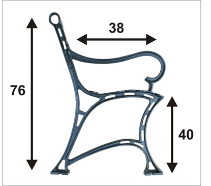 Изображение Noga do awki miejska z podokietnikiem 6 desek