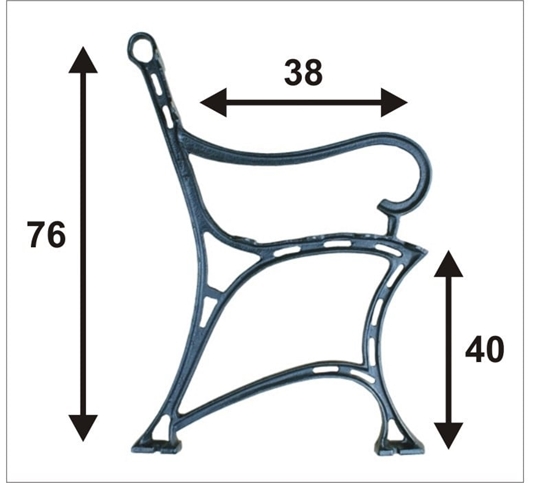 Picture of Noga do awki miejska z podokietnikiem 6 desek