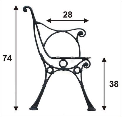 Изображение Noga dua do awki z oparciem bocznym 5 desek