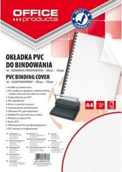 Изображение Office Products OKADKI DO BINDOWANIA OFFICE PRODUCTS, PVC, A4, 150MIKR., 100SZT., TRANSPARENTNE 20221515-90