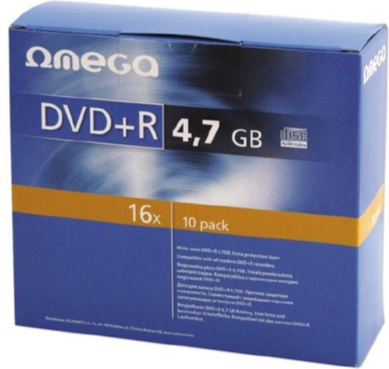 Изображение Omega DVD+R 4.7 GB 16x 10 sztuk (56823)