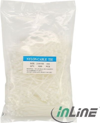 Изображение Organizer InLine Opaska zaciskowa Biay 1000 sztuk  (59963X)