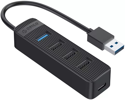 Picture of HUB USB Orico Hub Orico TWU32-4A USB-A 3.1 / 1x USB-A 3.1 + 3x USB-A 2.0 + USB-C 5V/3A - czarny