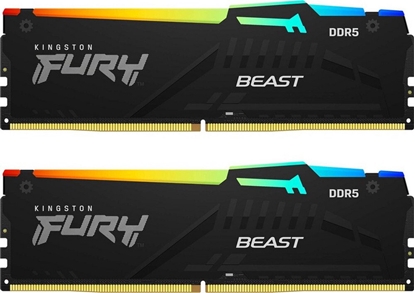 Attēls no Pami Kingston 32GB 6000MT/s DDR5 CL36 DIMM FURY Beast RGB EXPO zestaw (2 vnt.)