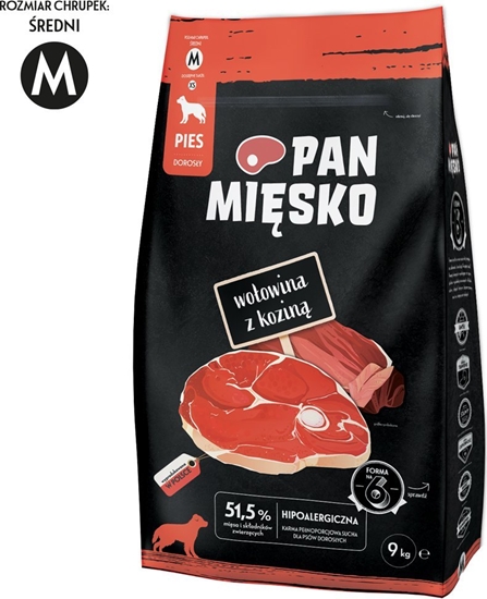 Изображение Pan Misko Karma sucha dla psa Woowina z kozin (dorosy) chrupki M 9kg