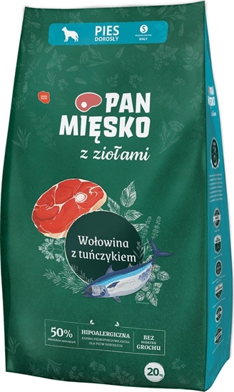 Изображение Pan Misko Karma sucha dla psa z zioami Woowina z tuczykiem (dorosy) chrupki S 20kg