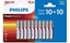 Attēls no Philips Bateria AAA alkaliczna 10 + 10 sztuk LR03P20BP/10