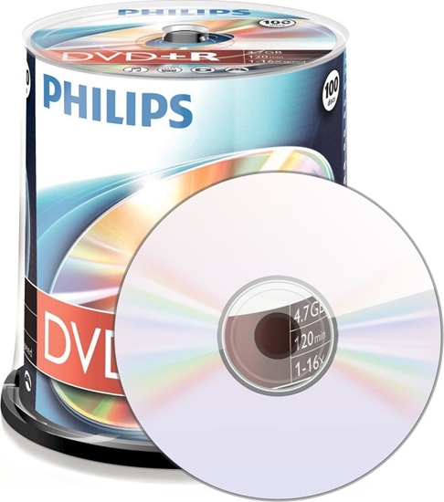 Изображение Philips DVD+R 4.7 GB 16x 100 sztuk (DR4S6B00F)