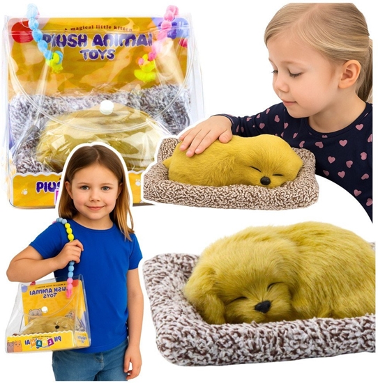 Picture of picy Pies Labrador Szczeniak Na Poduszce Figurka z Futerkiem Torba EDUKAMP