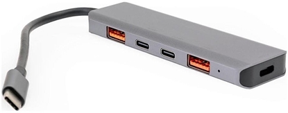 Изображение PLATINET MEDIA HUB USB-C TO 2X USB-A 3.2 GEN2 + 2X USB-C 3.2 GEN2 + USB-C PD 100W 5IN1 ALUMINIUM [46237]