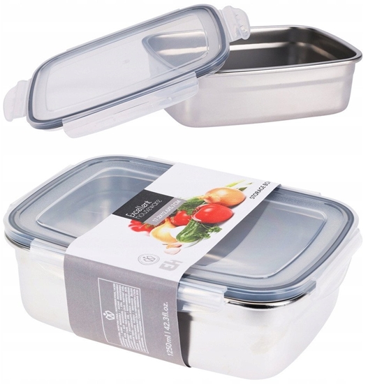 Изображение Pojemnik na ywno stalowy z pokrywk i uszczelk 1,25 l