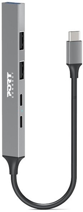 Изображение Port Designs 900163 huby i koncentratory USB Type-C 5000 Mbit/s Srebrny
