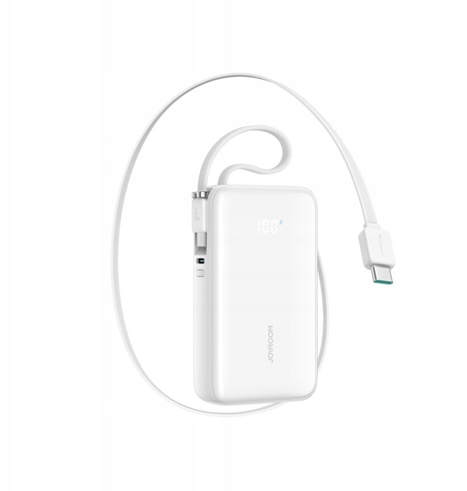 Изображение Powerbank Joyroom Powerbank JR-PR2 35W 10000mAh z chowanym kablem USB-C i wbudowanym kablem Lightning - biay