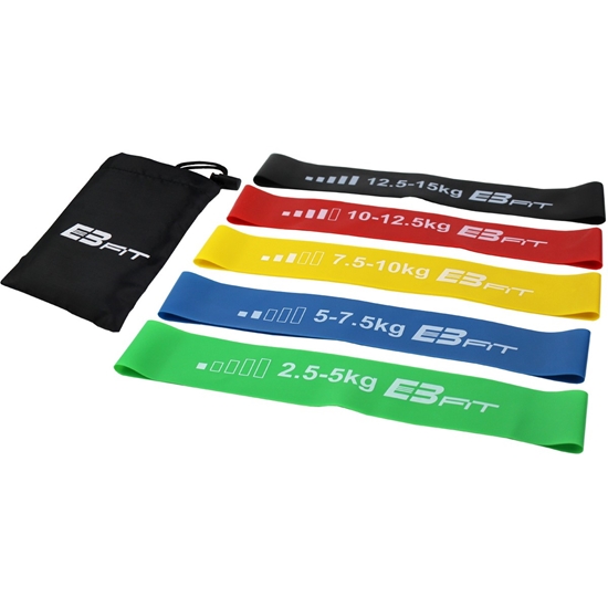 Изображение Pretestības gumiju komplekts fitness crossfit mini band 5W1 Eb fit