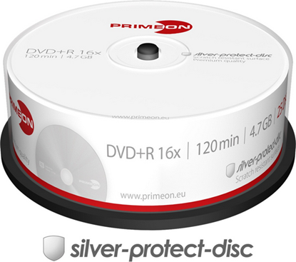Attēls no PrimeOn DVD+R 4.7 GB 16x 25 sztuk (2761223)