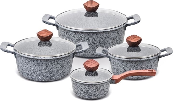 Picture of Promis Zestaw garnków uchwyty brzowe 8 elementów (GR/SET)