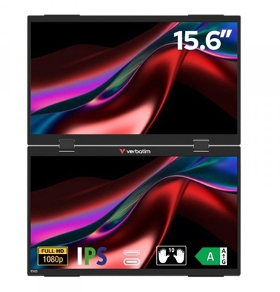 Attēls no Przenony podwójny monitor Verbatim Essentials 15,6" FHD czarny 32403