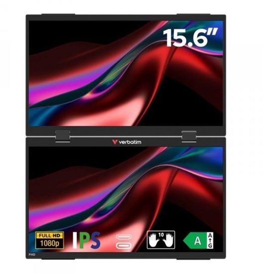 Picture of Przenony podwójny monitor Verbatim Essentials 15,6" FHD czarny 32403