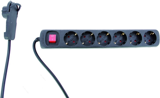 Picture of REV Multiple Socket Outlet 2m 6-fold with switch, black