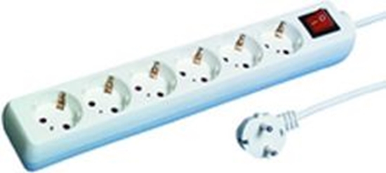 Picture of REV Socket line 6-fold 1,4 m w. switch white