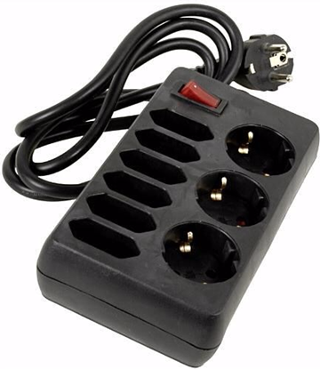 Attēls no REV Socket line 9-fold 1,4 m w. switch black