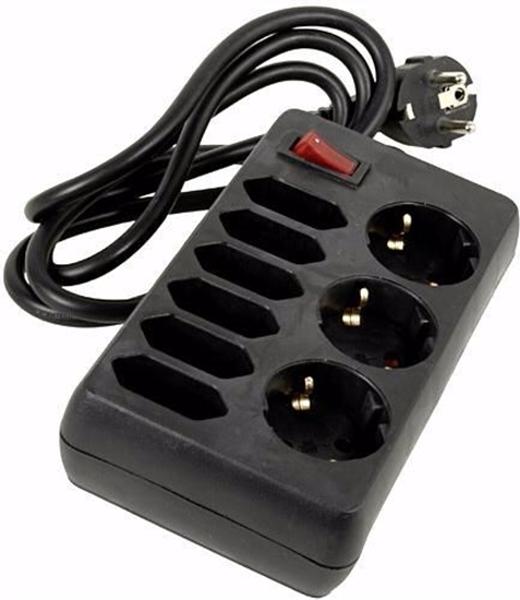 Picture of REV Socket line 9-fold 1,4 m w. switch black