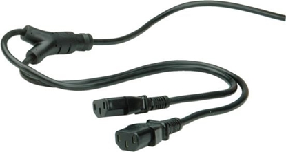 Изображение Roline Y-Power Cable, 2x straight IEC Connector, black, 2 m