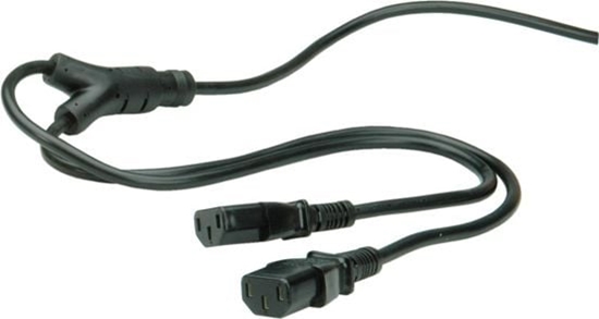 Picture of Roline Y-Power Cable, 2x straight IEC Connector, black, 2 m