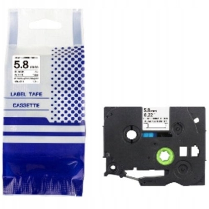 Изображение Rurka termo BROTHER HSE-211 6mm x 1,5m czarny na biaym zamiennik