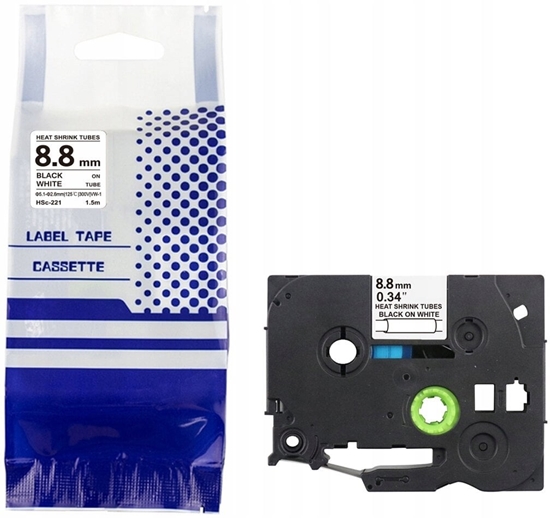 Изображение Rurka termo BROTHER HSE-221 9mm x 1,5m czarny na biaym zamiennik