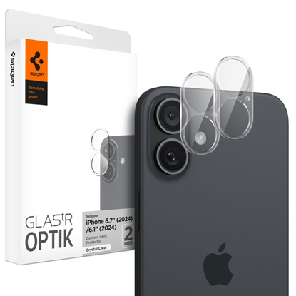 Изображение Spigen OSONA APARATU SPIGEN OPTIK GLAS.TR CAMERA PROTECTOR 2-PACK IPHONE 16 / 16 PLUS CRYSTAL CLEAR