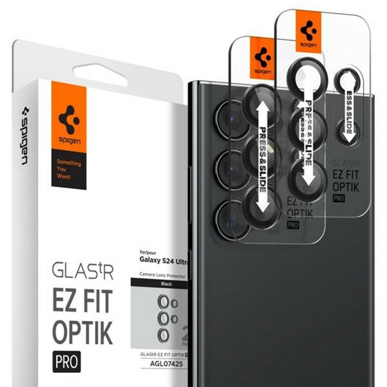 Picture of Spigen Glass tR EZ Fit Optik Pro 2 Pack, black - Samsung Galaxy S24 Ultra