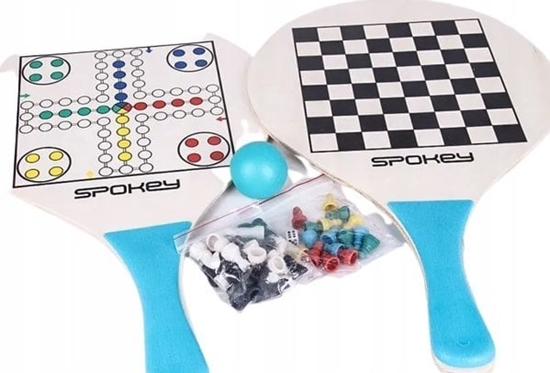 Изображение Spokey Rakietki do badmintona plaowego z grami (szachy i chiczyk) Spokey WOO-BAD GAME