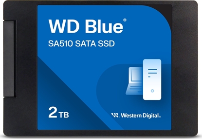 Attēls no SSD|SANDISK|Blue SA510|POWERED BY SANDISK|2TB|Write speed 520 MBytes/sec|Read speed 560 MBytes/sec|2,5"|TBW 500 TB|MTBF 1750000 hours|WDS200T3B0A