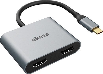Picture of Stacja/replikator Akasa USB-C - HDMI x2 Szary  (AK-CBCA26-18BK)